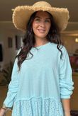 Made in Italy Rumours Broderie Smock Tunic Aqua